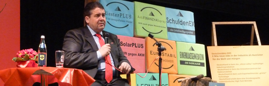 Sigmar Gabriel auf dem Roten Stuhl.