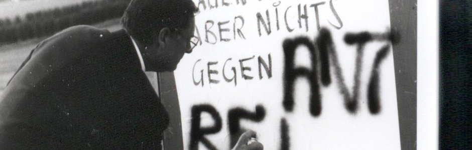 Robert Antretter bei der aktiven Werbung für den 4. Roten Stuhl